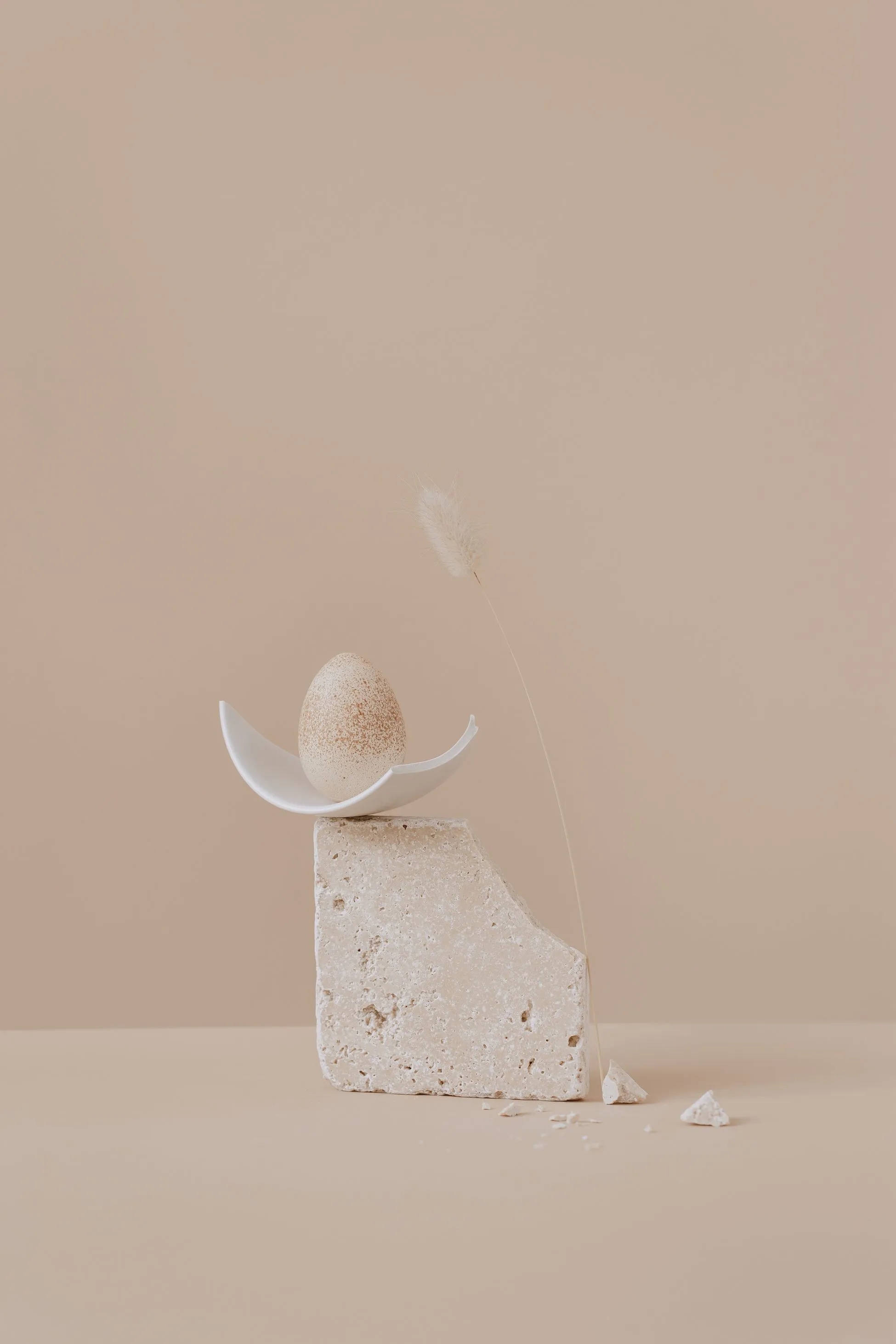 Artful display of an egg